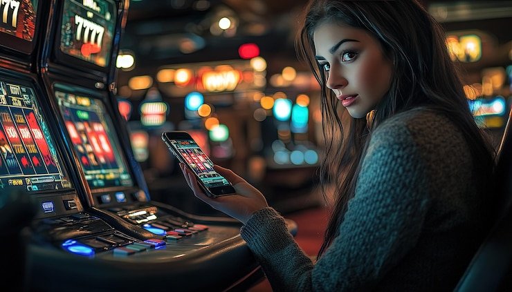 Meja permainan roulette live dengan bola berputar dan pemain mengamati